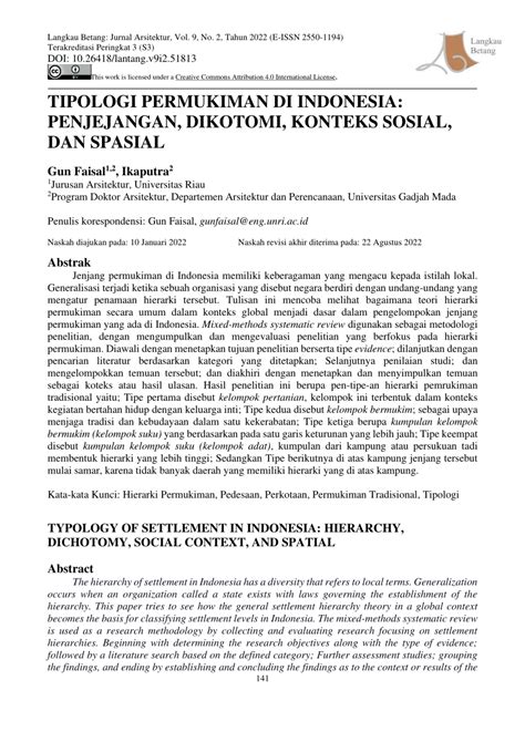 (PDF) TIPOLOGI PERMUKIMAN DI INDONESIA: .